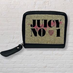 Vintage Juicy Couture Card Holder Compact Tri Fold Wallet Y2K style